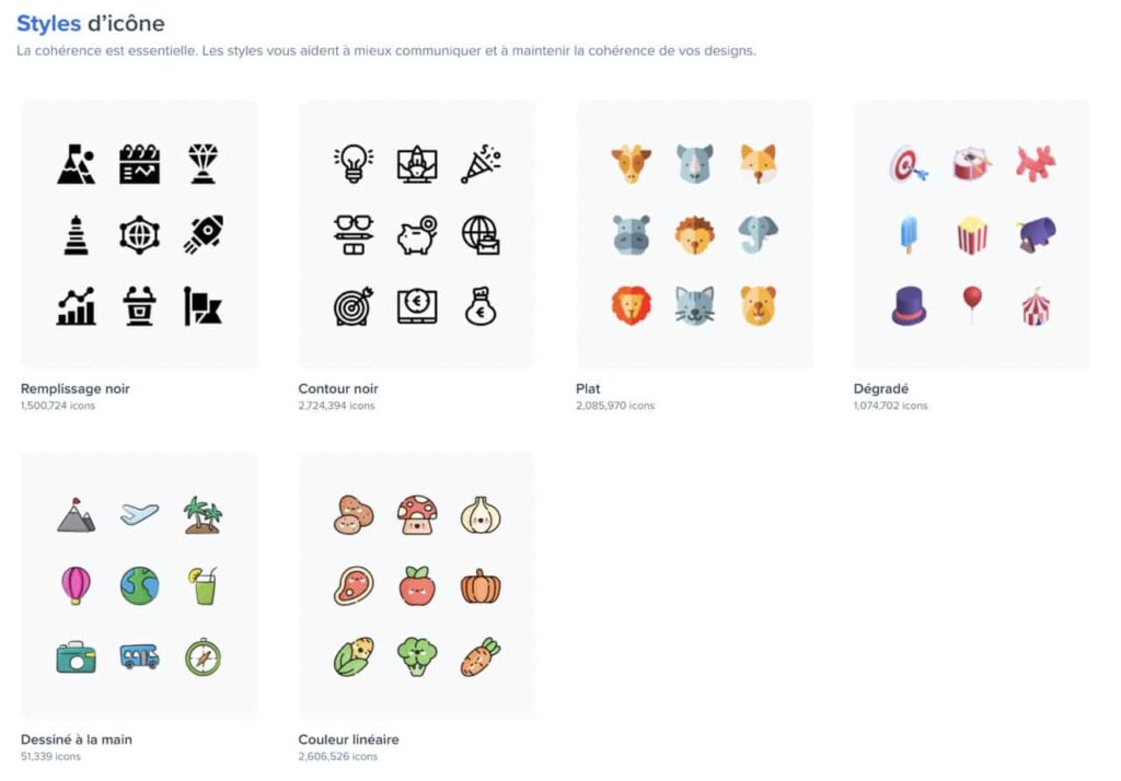 Freepik offre de nombreux visuels dont une bibliothèque d'icônes très utiles pour vos réseaux sociaux