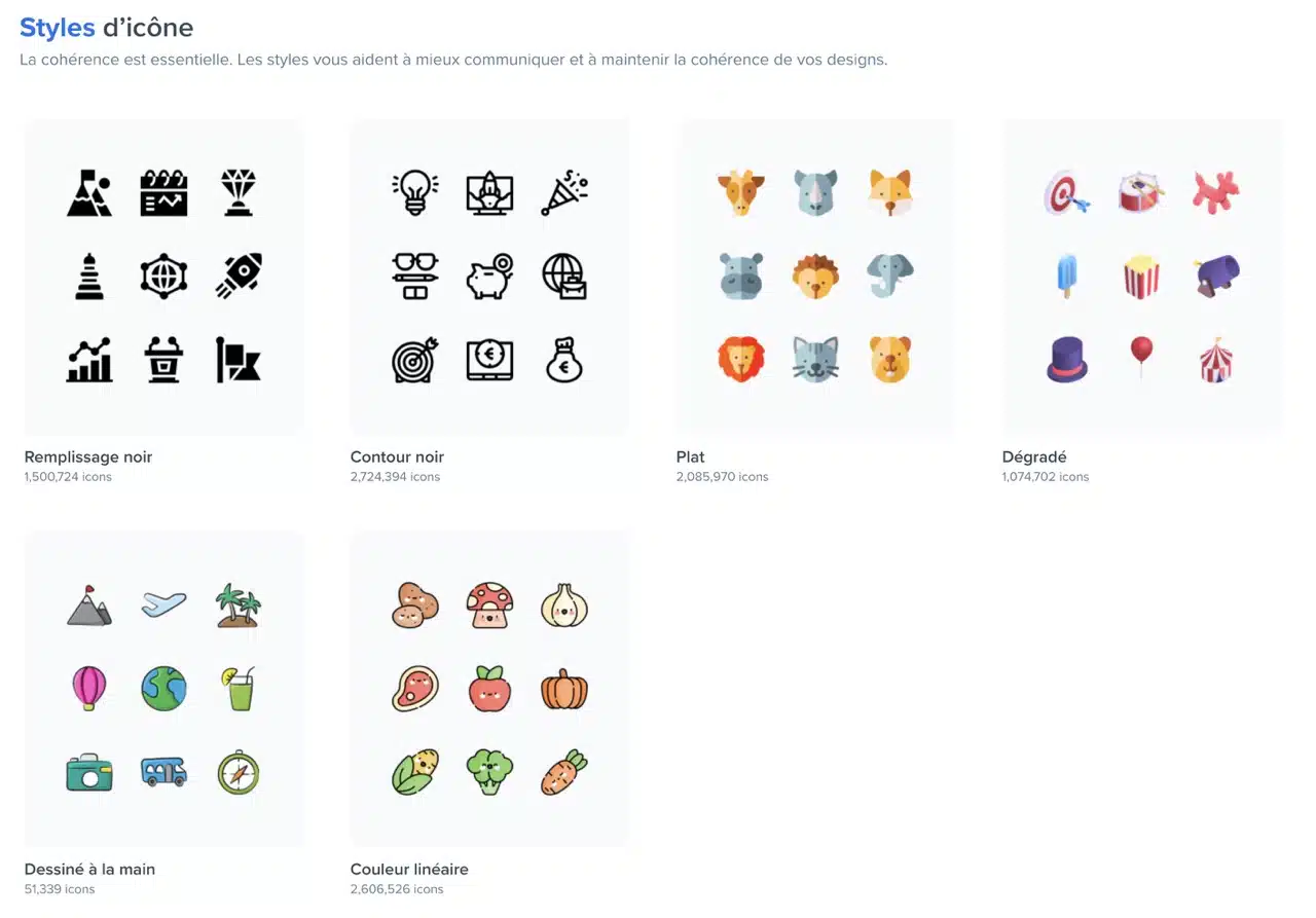 Freepik offre de nombreux visuels dont une bibliothèque d'icônes très utiles pour vos réseaux sociaux